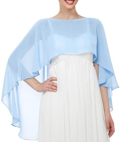 baojielai Elegante chal de noche con capucha transpirable para bodas, fiestas de noche y salidas casuales