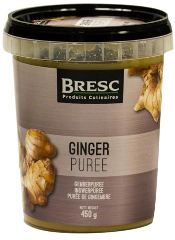 Bresc Ingwer-Püree Spice-Mix - 1x 450g - veganes Ginger-Püree aus frischem Ingwer, authentisch asiatisch zum Würzen, ideal für Wok-Gerichte orientalische Suppen Saucen Desserts, feine Konsistenz