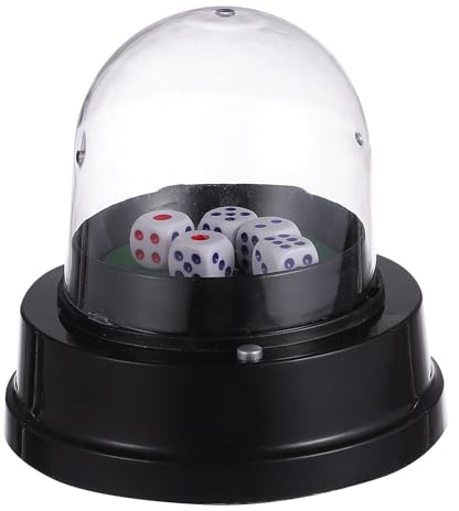 YARNOW Vaso de Dados Eléctrico Negro con 5 Dados Compacto y Ligero Herramienta Automática para Juegos de Mesa y Fiestas Suministros para Entretenimiento en Bares y Reuniones Sociales
