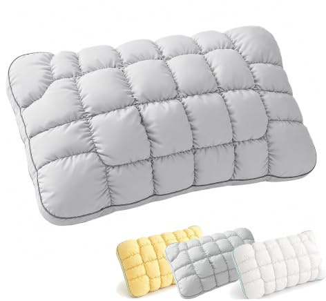 GUUZETU Oreiller Bouffant de Guimauve rafraîchissant, Oreiller de Couchage Doux Semblable à Un Nuage pour Adultes, Soutien du Cou à Haute résilience, oreillers matelassés et Respirants (Gris)