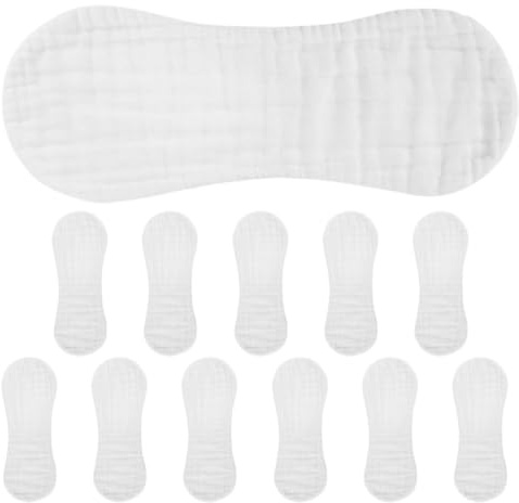 Lurrose 12pcs Reusable Muslin Diapers for Newborns, Soft and Gentle Gauze Material with Peanut Shape Design, Lightweight and Washable Cloth Diapers the Go Use