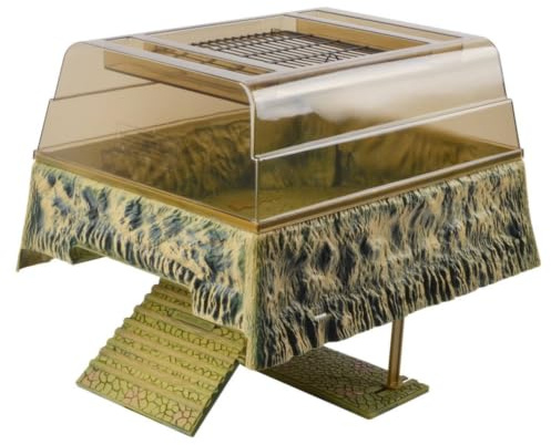 predolo Plateforme Bronzage Texturé Plateforme avec Rampe Surélevé Accessoire pour Reptiles, Aquarium, Terrarium
