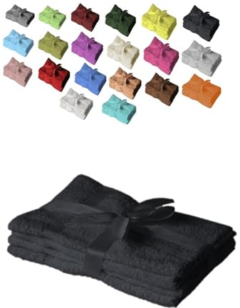 EXKLUSIV HEIMTEXTIL Handtuch 4er Set 50 x 100 cm Schwarz