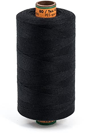 Amann Nähgarn - Stärke 80 - Nähmaschinengarn - 1000m - Universalgarn - 100% Polyester (Schwarz)