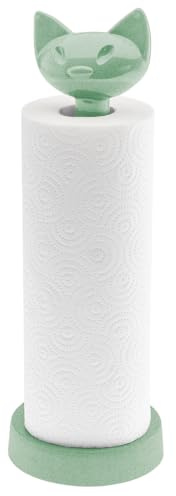 Koziol MIAOU Küchenrollenhalter | stehend, Universalhalter, stabil, originelles Design | biozirkulärer Kunststoff | Küche, Haushalt (Nature Leaf Green)