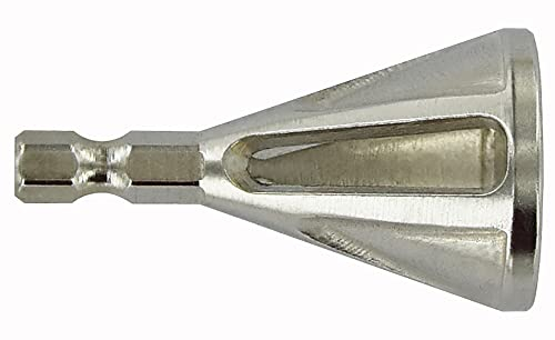 TIVOLY - Fraise HCS à Ébavurer - Pour Tiges Filetées et Tubes Métal ou Plastique Ø 7-22 mm - Queue Hexagonale 6,35 mm - Système Quick Change