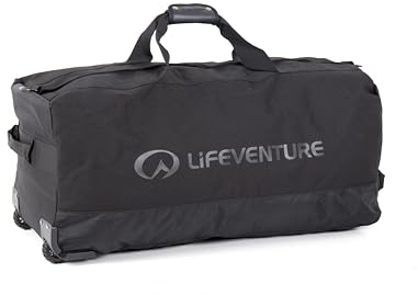 Lifeventure Seesack „Expedition“ mit Rollen | 120 Liter, große robuste, verstärkte Rollen, kompakt verstaubar - Schwarz