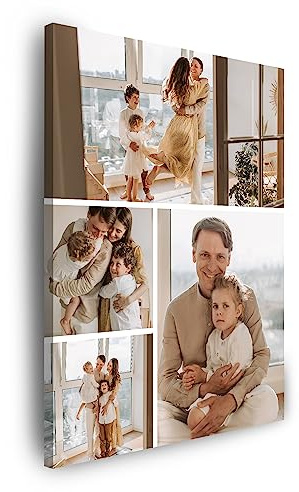 GP TONER Tela personalizzata Collage verticale con la tua foto Tela stampata su cornice 40x60 cm Collage per Soggiorno