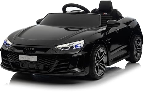 LEADZM Elektro Kinderauto mit Musik & Hupe & Scheinwerfer, 12V Kinder Elektroauto Kinderfahrzeug mit 2,4G Fernbedienung, 3-5km/h für Kinder (Schwarz)
