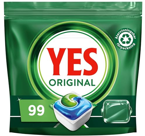 Yes Original All In One Maskindiskmedel, 99 Diskmaskinstabletter, Effektiva Även På Intorkat Fett