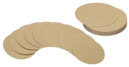 PATIKIL 36 Ronds en Papier Cartonné Épais et Découpés en Forme de Cercle | de Couleur Kraft, 10 Cm de Diamètre, pour Les la Décoration de Tableaux d'Affichage en Classe