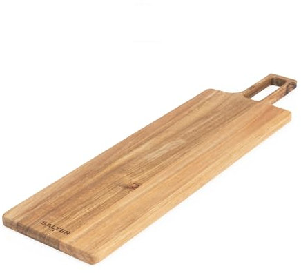 Salter BW13694EU7 Toronto - Tagliere da portata in legno da 55 cm, grande tavola da pascolo, in legno di acacia certificato FSC®, tagliere rettangolare con manico a pagaia, facile da pulire