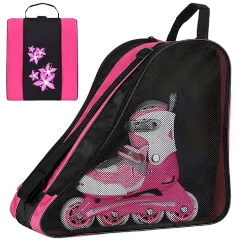 bolsa para patines en línea, bolsa para patines sobre hielo | Bolsa de almacenamiento para zapatos de patines en línea para niñas | Organizador de zapatos de patinaje con diseño de compartimentos con