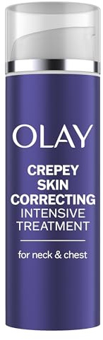 Olay Treatment Cream Intensive Crepey Skin Correcting for Neck & Chest with Retinol24, Vitamin B3 Complex, Deeply Hydrates, Renews & Smoothes Skin, 1.7 fl oz