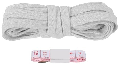 PATIKIL Cordón Plano De Cierre De 10 Mm X 5 Yd, Reemplazo De Cordón Plano Cuerda Suave De Algodón Rollo De Cordones para Sudaderas con Regla para Pantalones Cortos Pantalones, Gris