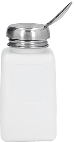 Pissente Dispensateur de Solvant en Acier Inoxydable à Bouteille carré Anti-statique 200 Ml Liquidpenneurs Sûrs ESD, Type de Presse pour les Distributeurs de Solvants à D'acétone -IPA (WHITE)