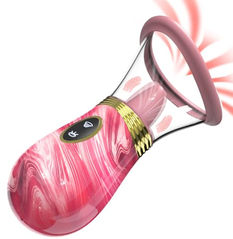Vibromasseur suceur, stimulateur clitoridien, 7 modes de vibration, 7 modes de léchage de langue, stimulateur anal pour tétons, masseur pour point G (Rose)