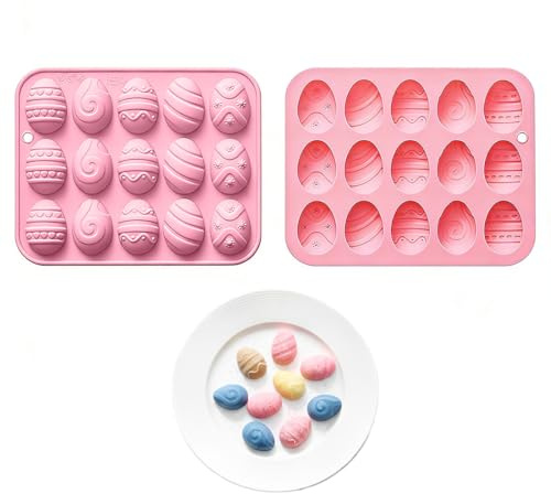 Stampo per Torrone Silicone Stampo Cioccolato Tavoletta Stampo Cioccolatini profondo, Stampo in silicone per cioccolato, 5 forme, per 15 tavolette di cioccolato, Uova Pasquali da Appendere