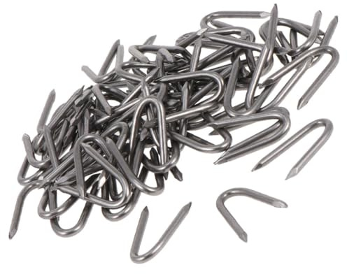Gadpiparty Clous en U pour Clôtures en Fer 140 Pcs, Clous de Fixation Multifonctions pour Grillage et Treillis Métallique, Accessoires Robustes pour Jardin et Tuteurs, Fixation Stable