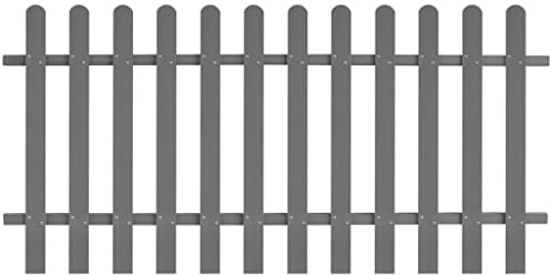 Ordellia Valla WPC 200 x 100 cm gris madera plástico compuesto 12 listones 9 cm distancia para jardín terraza privacidad delimitación