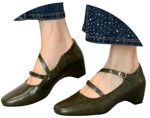 Chaussures Dirndl pour femme - Chaussures de costume Mary Jane - Chaussures de mariée fermées confortables - Chaussures de danse - Talon bloc - Chaussures de mariage - Largeur H - Chaussures de