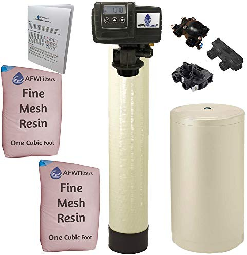 AFWFilters Iron Pro 2 Combination Water Softener Iron Filter Fleck 5600SXT Digital Metered Valve 64,000 Grain - High Flow for Whole House Use - Removes Hardness, Iron, Manganese, Sediment, Rust