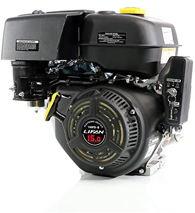 Wiltec 190 FD-B Elstart ottomotor på 15 hk encylindrig bensinmotor för småmaskiner & gräsklippare, luftkyld fyrtaktsmotor med 25 mm vevaxel, OHV-teknik & 420 cc slagvolym