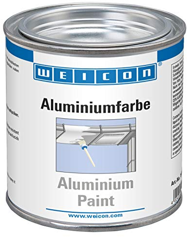 WEICON Pintura de Aluminio A-100, Lata 375 ml, pintura antioxidante de aluminio, resistente al desgaste, al calor y al agua, gris
