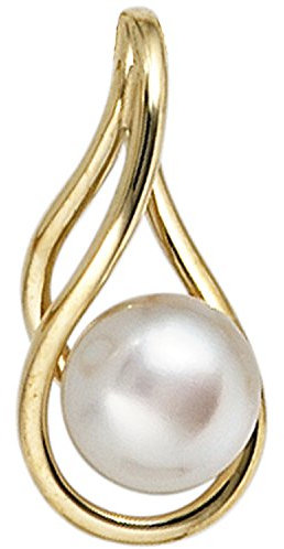 Jobo Süßwasserperle Damen Anhänger Gold 585 1 Regenbogen [Schmuck], Perle, Perle