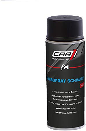 CAR1 Farbspray Lackspray Lack Lackierung Aufbereitung matt schwarz 400 ml