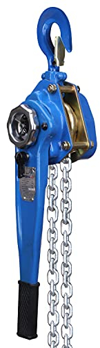 Pallit LEVER-M Hebelzug Kettenzug 1500 kg Flaschenzug 3 m Kettenlänge Seilwinde strapazierfähige Lastbreme Handseilwinde mit Freilauffunktion Blau