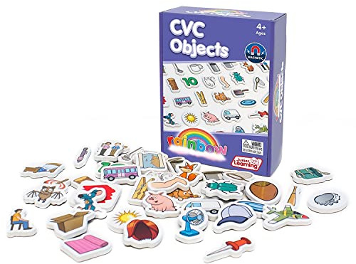 Junior Learning Rainbow CVC Objects Magnetic Foam Set, 40 Pieces, Ages 4-5, Phonics, Pre K-K