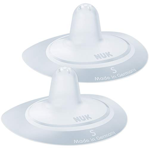 NUK Stillhütchen | Brusthütchen zum Stillen | schützt vor wunden Brustwarzen | dünnes Silikon | Größe S (16mm) | inklusiv Schutzdose | 2 Stück