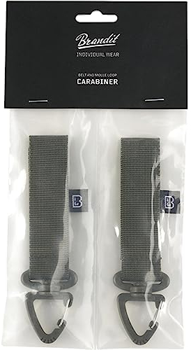 Brandit Gürtel-Karabiner mit Molle Loop (2er Pack), Farbe:Oliv, Einheitsgröße