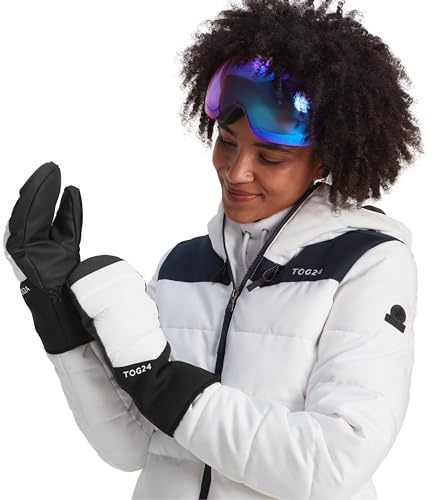 TOG24 Escapade Ski Mittens. Skiing Mittens With Non-Slip Palm Fabric & Super Comfy Elasticated Internal Wrist Strap, Brushed Lining & Side Buckles. The Ultimate Unisex Ski Mitten.