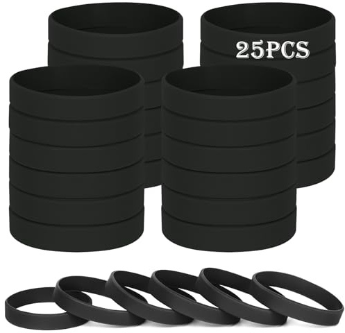 HONTIUS Silikonarmband, 25 st elastiska gummiarmband, silikonarmband för män kvinnor äldre sport, 8''-202cm, Gummi Silikon