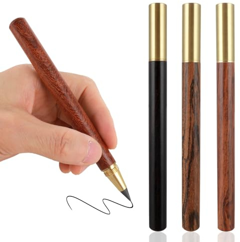 DIVINA VITAE 4 Stück Ewiger Bleistift Set - Wiederverwendbarer Holz Bleistift Ohne Anspitzen zum Schreiben und Zeichnen für Kinder und Erwachsene