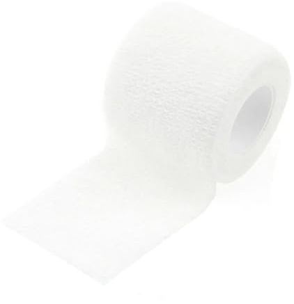 Huudngeje Bandage Élastique Auto-Adhésif de Sport pour Genouillères, Doigts, Chevilles, Paumes, Épaules, 5 cm X 4,5 M, Blanc