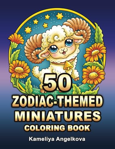 50 Zodiac-Themed Miniatures Coloring Book