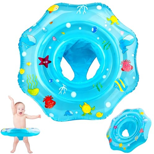 Baby Swimming Float, Inflatable Baby Swimming Ring with Safety Seat, Toddler Bath Toddler Swim Pool Bathing Accessories for Toddlers Kids 6-36 Months and Swim Training