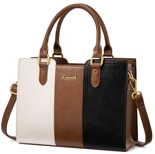 LOVEVOOK Purse for Women, Vintage Leather Shoulder Handbag, Small Ladies Satchel Tote Purse, Top Handle Crossbody Bag for Work, Travel and Daily Outings