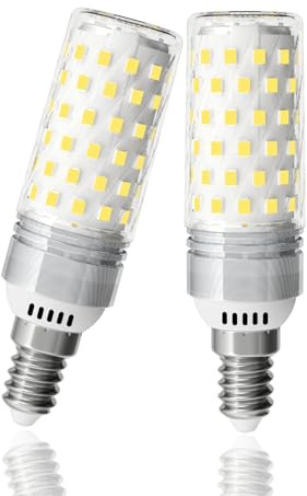 LUTW E14 LED Light Bulb Cool White 6000K, 10W Small Edison Screw Bulb E14 Equivalent 130W Incandescent, 1510LM Super Bright LED Corn Light Bulb for Home Lighting, Non-Dimmable, Pack of 2