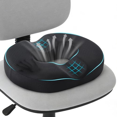 BRO Hämorrhoiden Sitzkissen Ergonomischer Sitzring mit kühlender Bezug