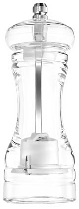 Hopzab Set macina pepe e sale in acrilico trasparente - Macinaspezie ricaricabile con grossolanità regolabile, ingranaggi in ceramica di precisione - Durevole, non corrosivo, 14 cm spezie da cucina