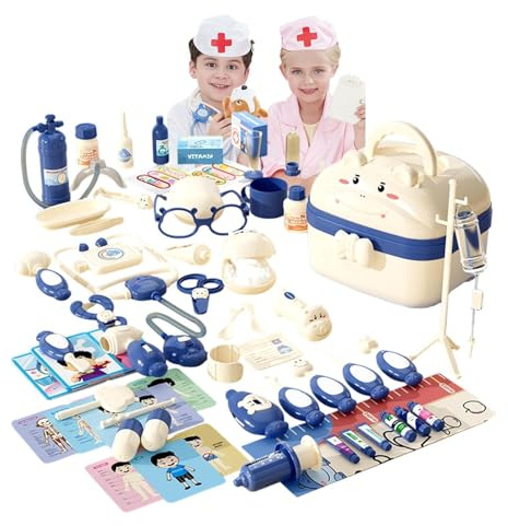 Set da gioco medico per bambini, a forma di valigetta, set di ruolo per bambini con gioco di ruolo, luce e suono, per il medico