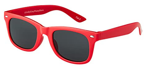 Ultra Rot Klassische Sonnenbrille für Kinder UV400 Schutz UVA UVB Unisex Mädchen Jungen Retro Vintage Brille