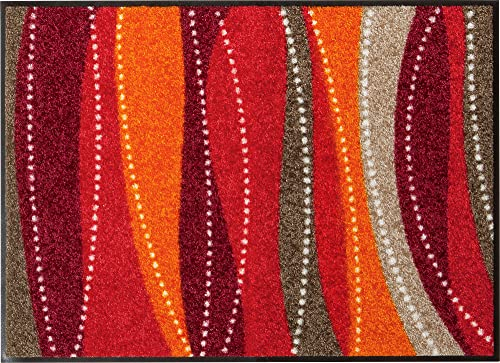 Erwin Müller Fußmatte Saarburg, Schmutzfangmatte, Sauberlaufmatte - rutschfest, langlebig, pflegeleicht, für Fußbodenheizung geeignet, ca. 7 mm Höhe - rot Größe 60x85 cm