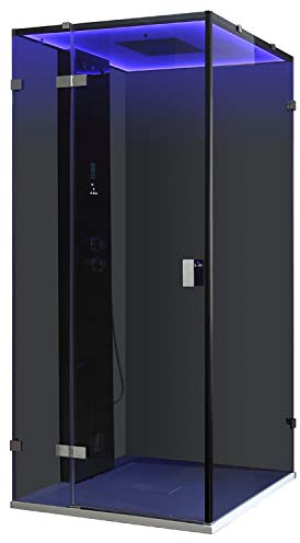 AWT Dampfdusche LD106F15 schwarz/100x100/links