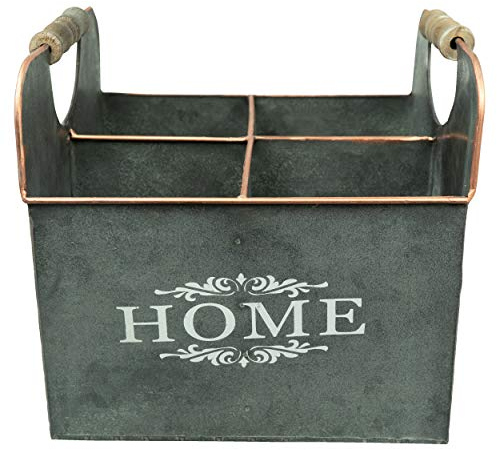 HRB 4fach Set Blumentopf Gross Vintage eckig, hochwertiger Metall Blumenständer für Innen und Außen, Topf für Kräutergarten, Flaschenbox