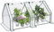 WOLTU Foliengewächshaus Frühbeet, Gewächshaus Balkon, Tomatengewächshaus, mit aufrollbaren Türen, 4 Heringe, 140 g/m2 PE, Metallrahmen, 180x90x90cm,Weiß